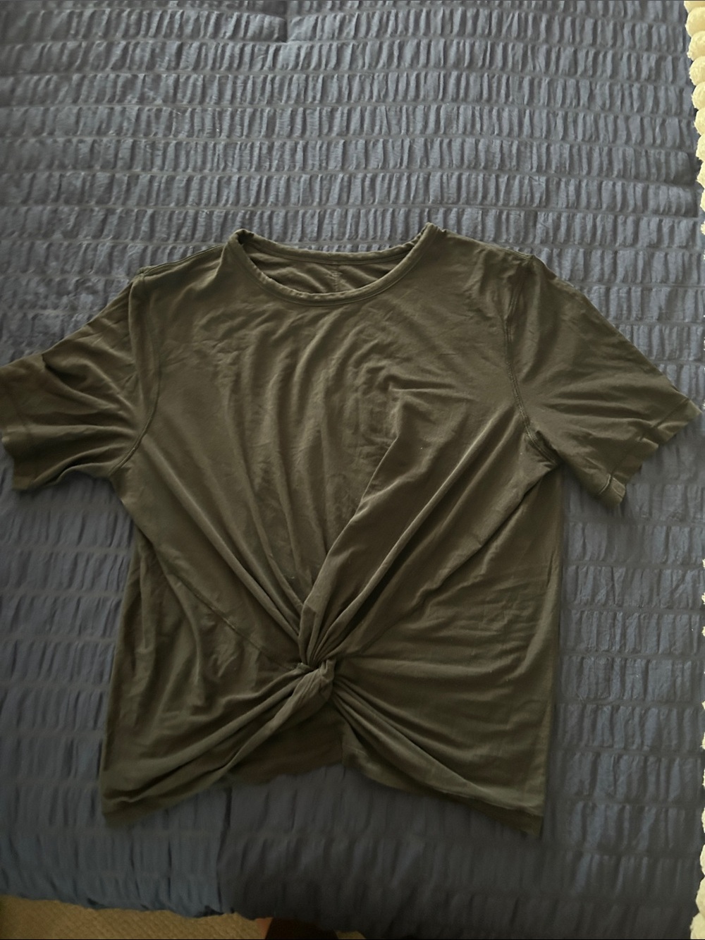 lululemon athletica Black Twist-Front Short Sleeve Tee